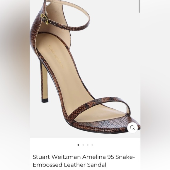 Stuart Weitzman Shoes - NEW Stuart Weitzman Amelina 95 Snake embossed Leather Heel - size 8